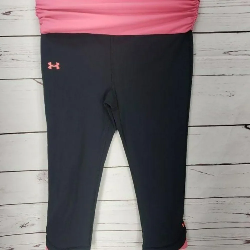 Under Armour Youth Medium Black Pink‎ Trim Yoga Pants